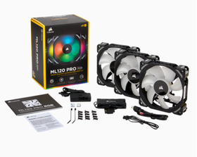 Corsair ML120 Pro 120mm RGB LED Fans - Three-Pack with Lighting Node PRO